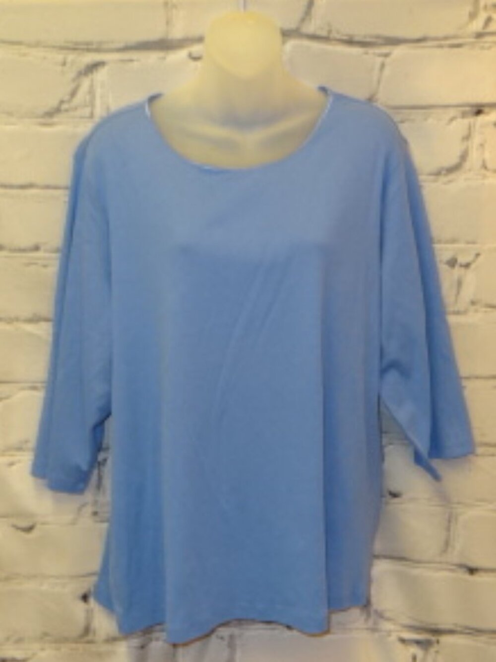 CJ Banks Light Blue 3 Quarter Sleeve Tunic, Like New